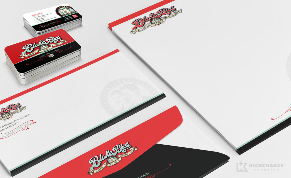 blake brothers stationery including letterhead, envelopes, and business cards