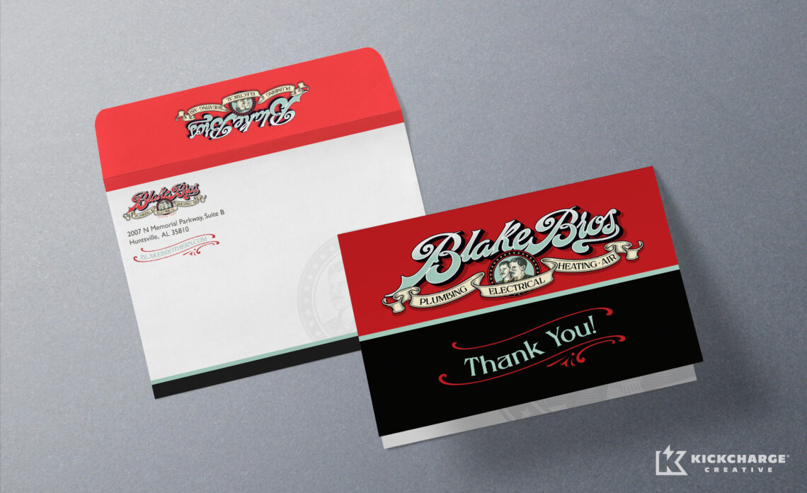 blake brothers thank you card and envelope