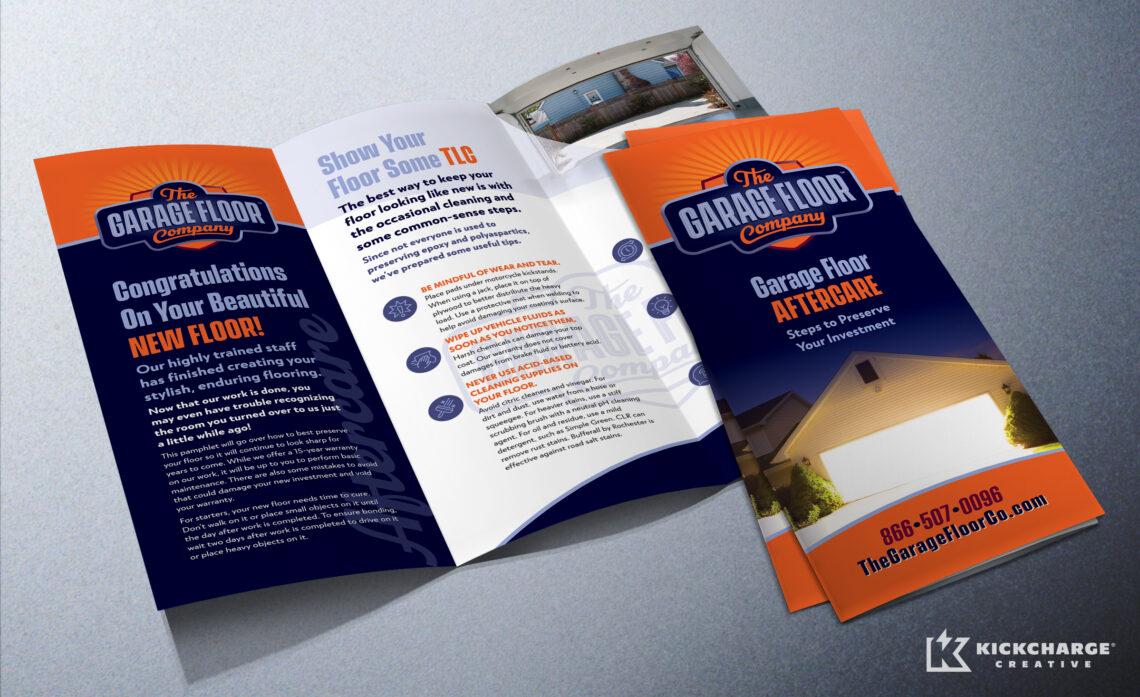 the garage floor company tri fold brochure