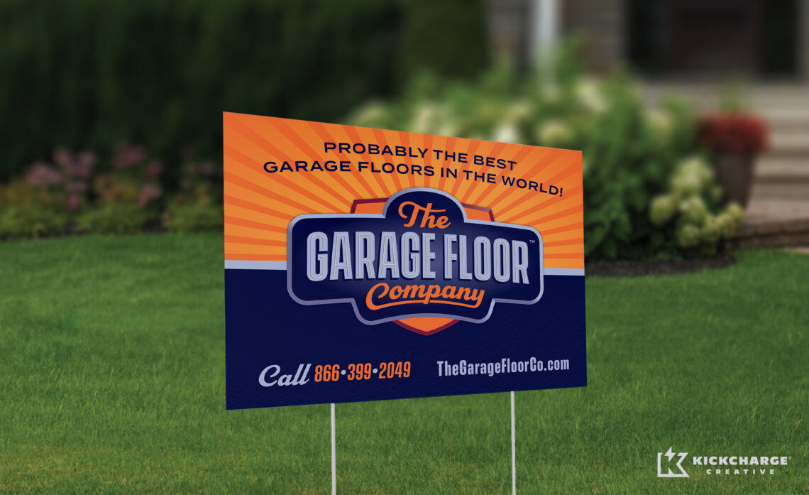 the garage floor company yard sign