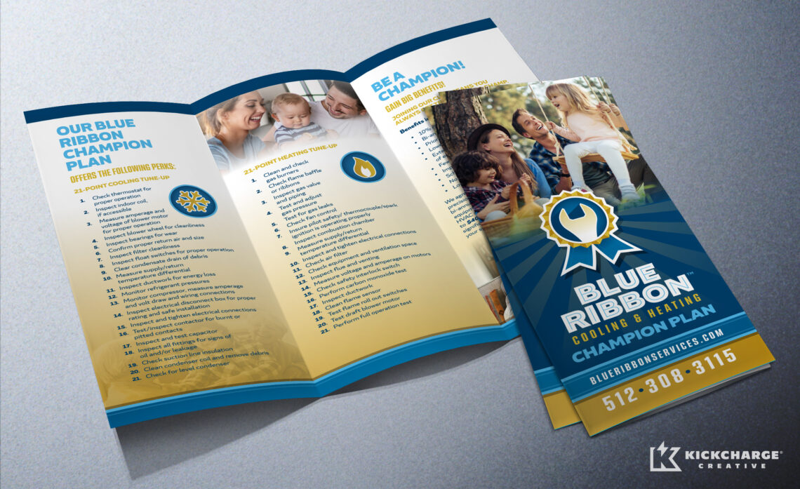 blue ribbon tri fold brochure