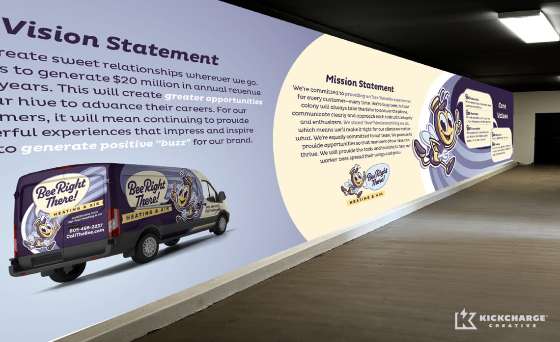 bee right there wall wraps