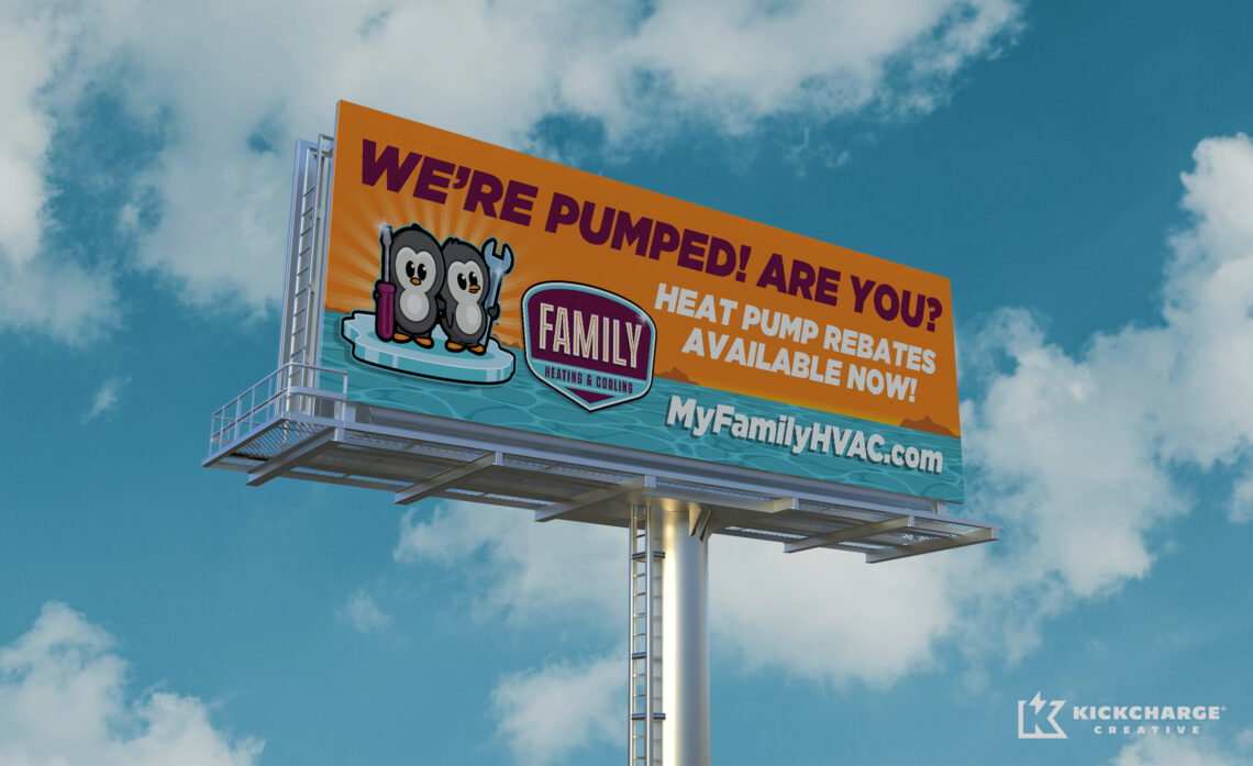 family heating & cooling billboard