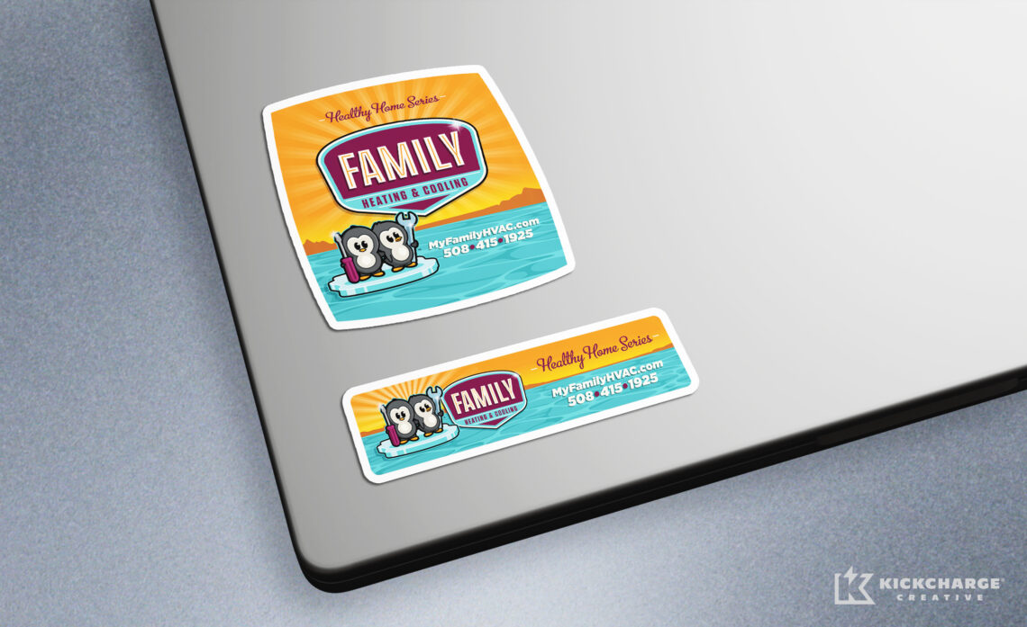 family heating & cooling stickers