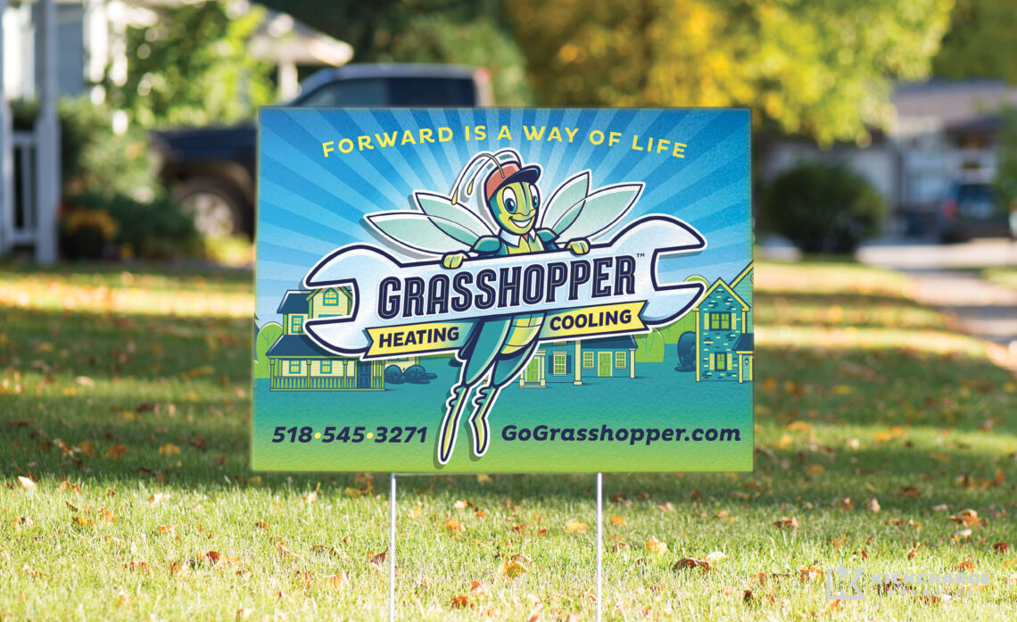 grasshopper yard sign