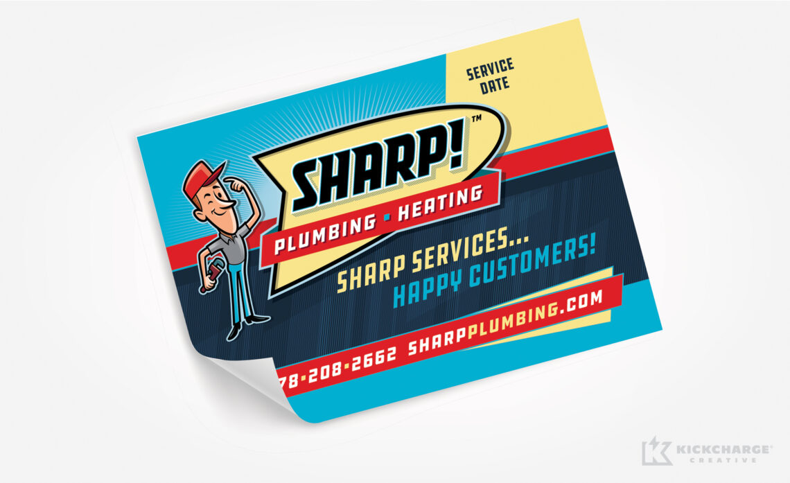 sharp plumbing & heating sticker