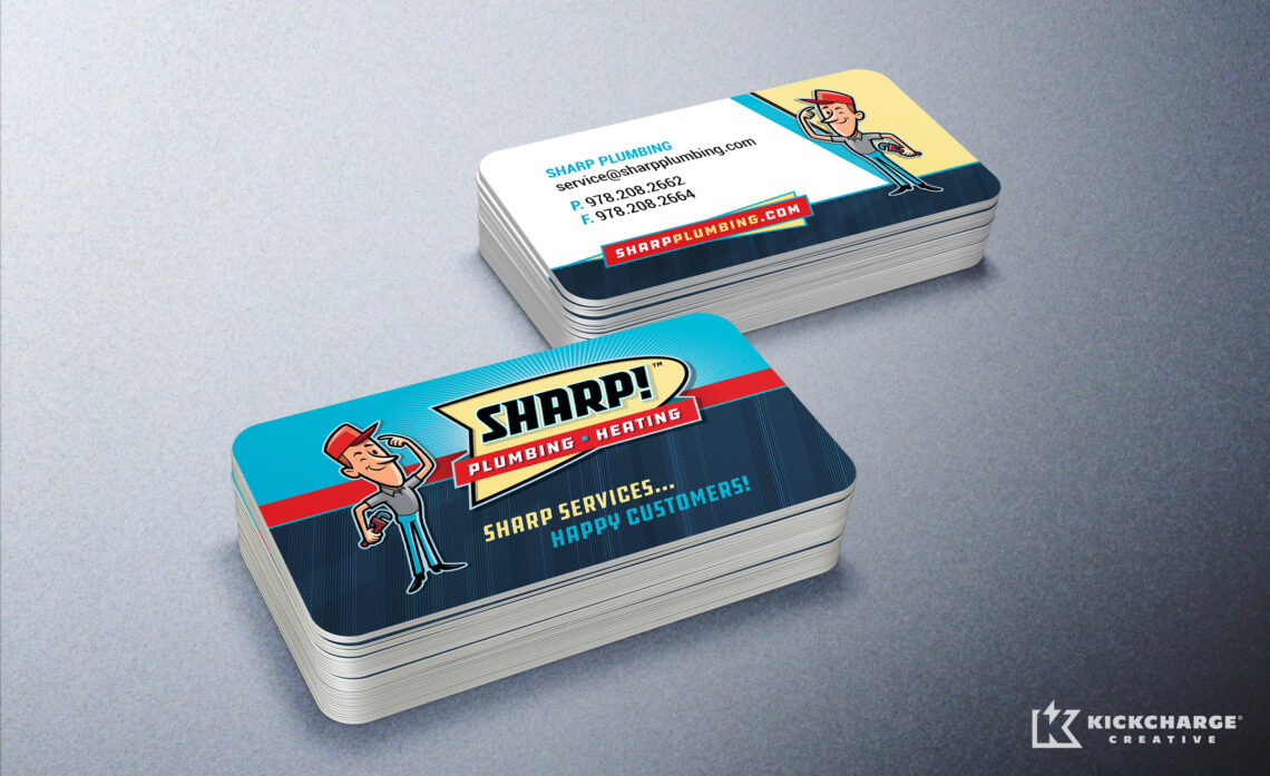 sharp plumbing & heating business cards