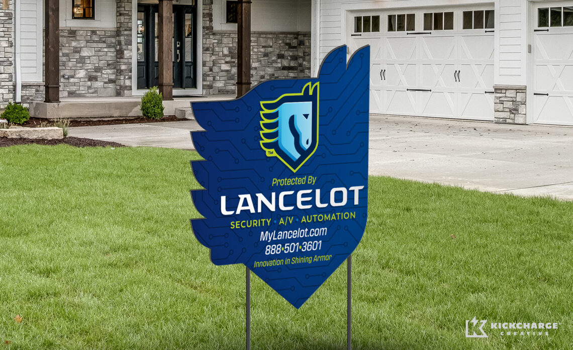 lancelot die cut yard sign