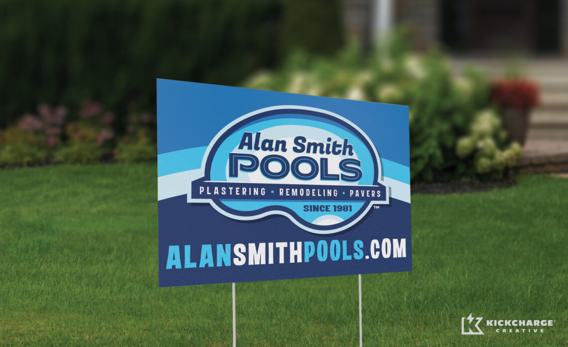 alan smith pools yard sign