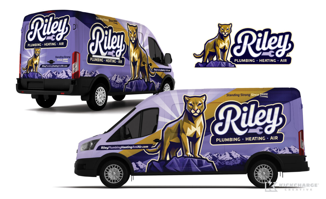 riley plumbing heating and air truck wrap