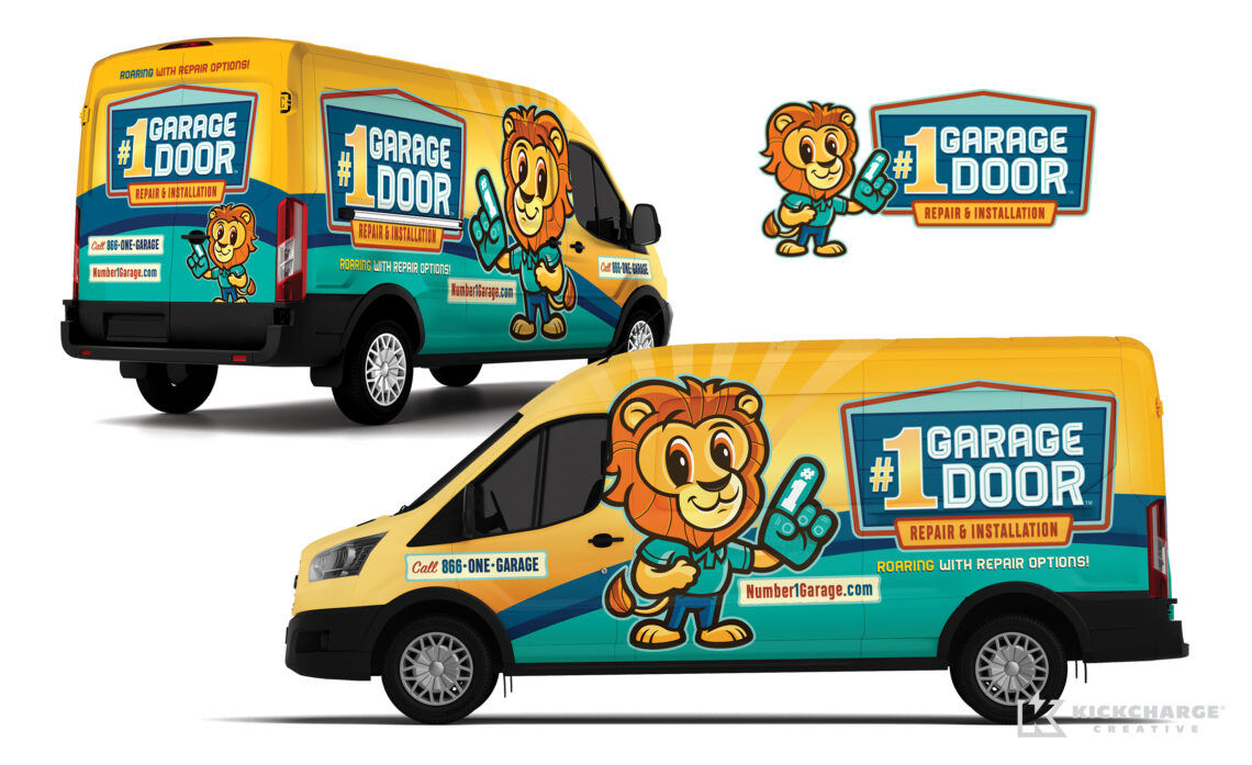 #1 garage door truck wrap