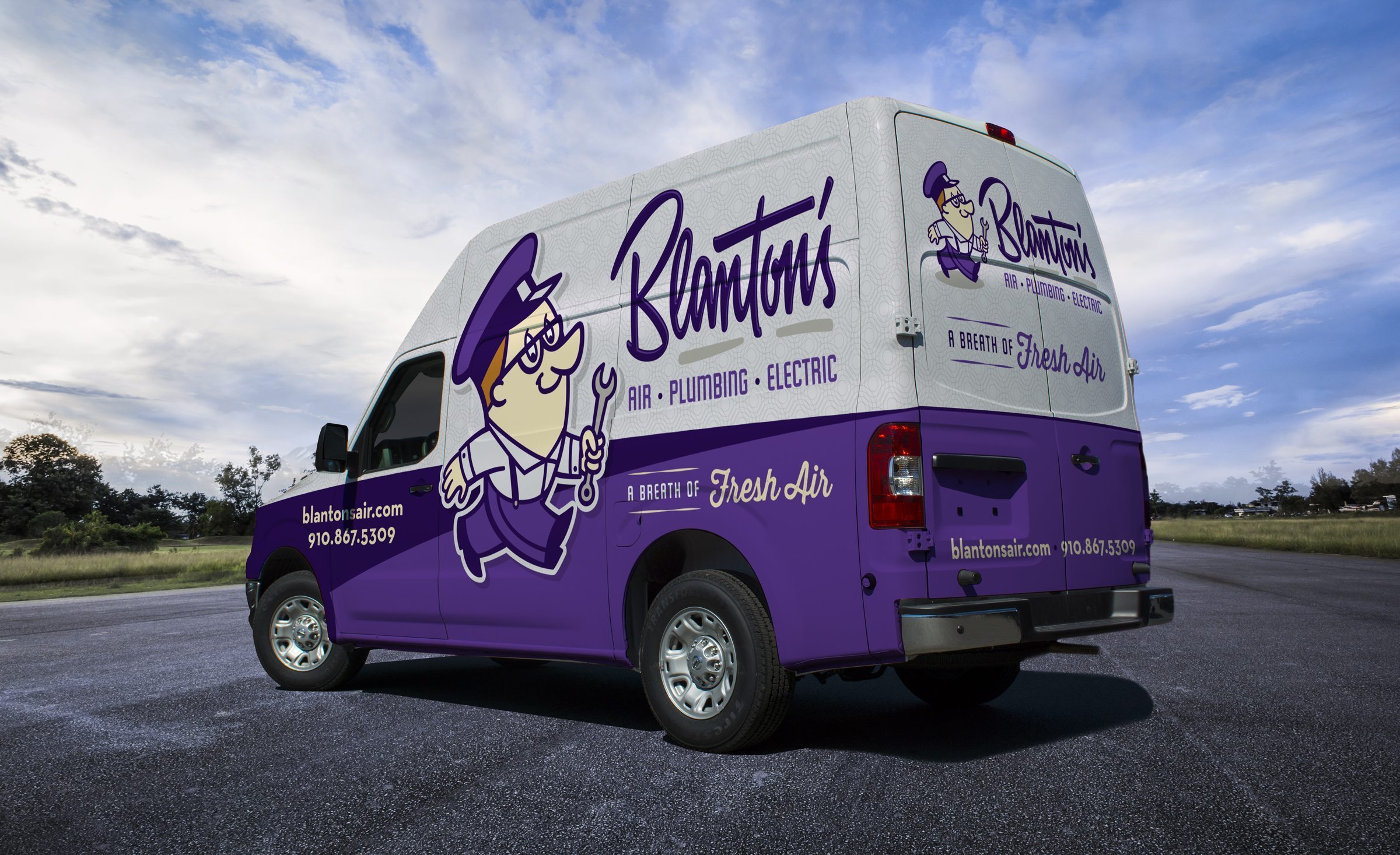 hvac and plumbing truck wrap for Blanton's