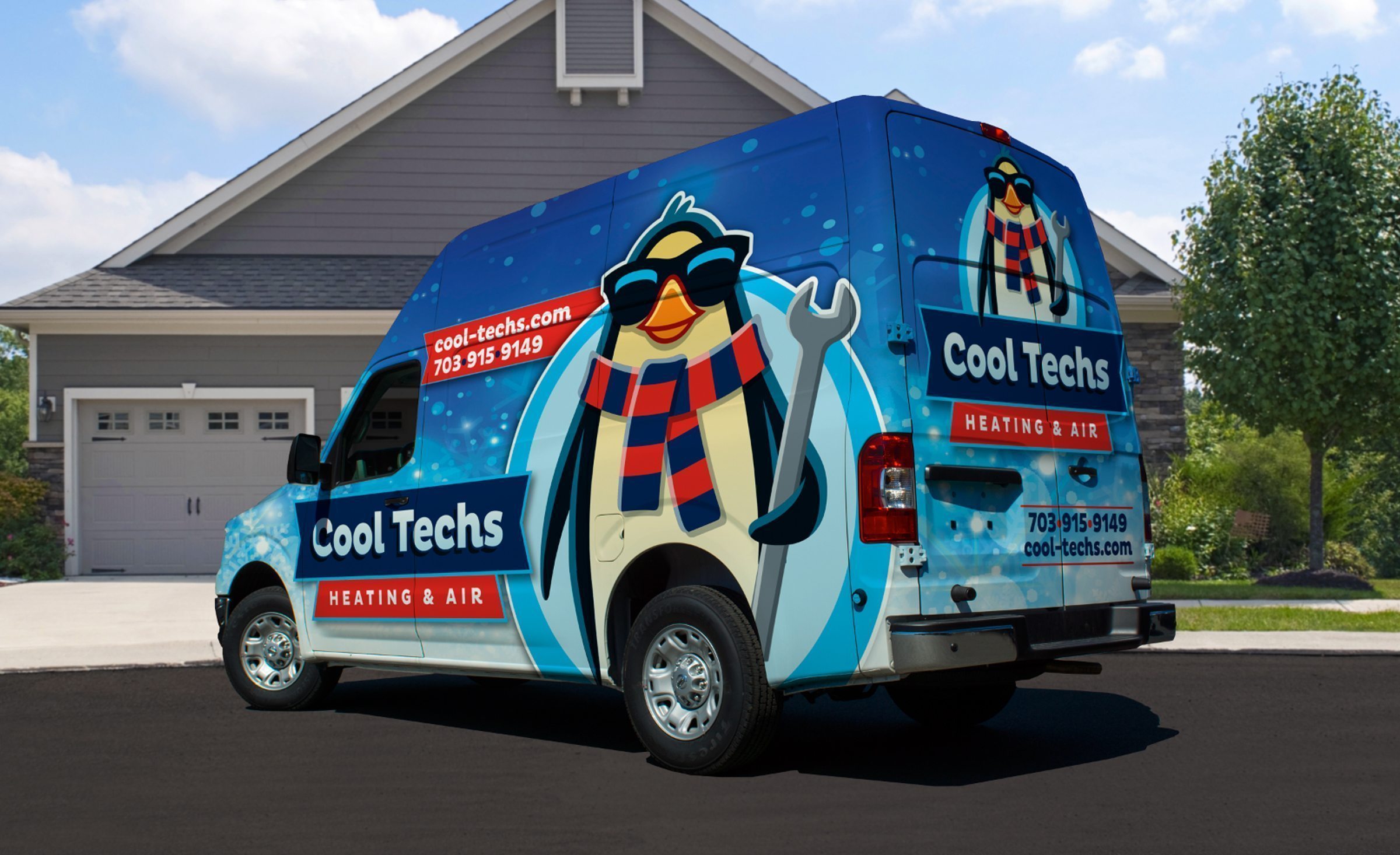 Truck wrap design for Cool Techs, a Linden, VA-based heating & air company.