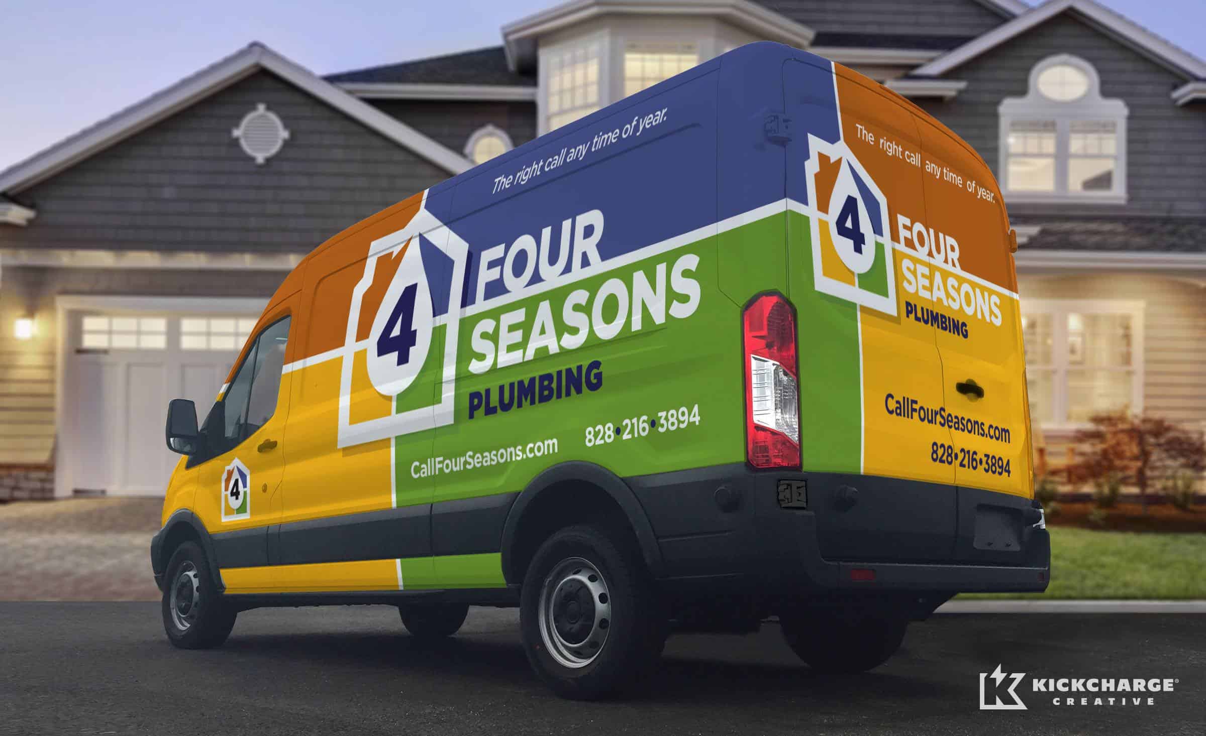 plumbing truck wrap for Four Seasons