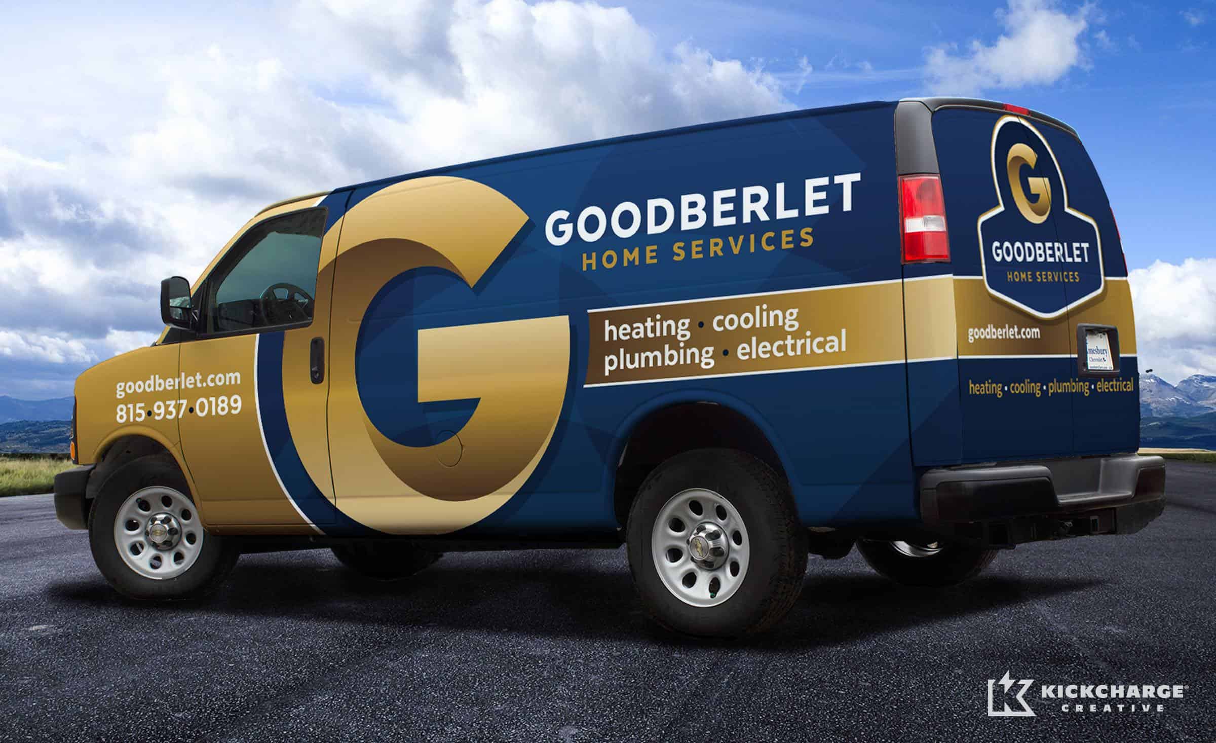 hvac and plumbing truck wrap for Goodberlet Home Services