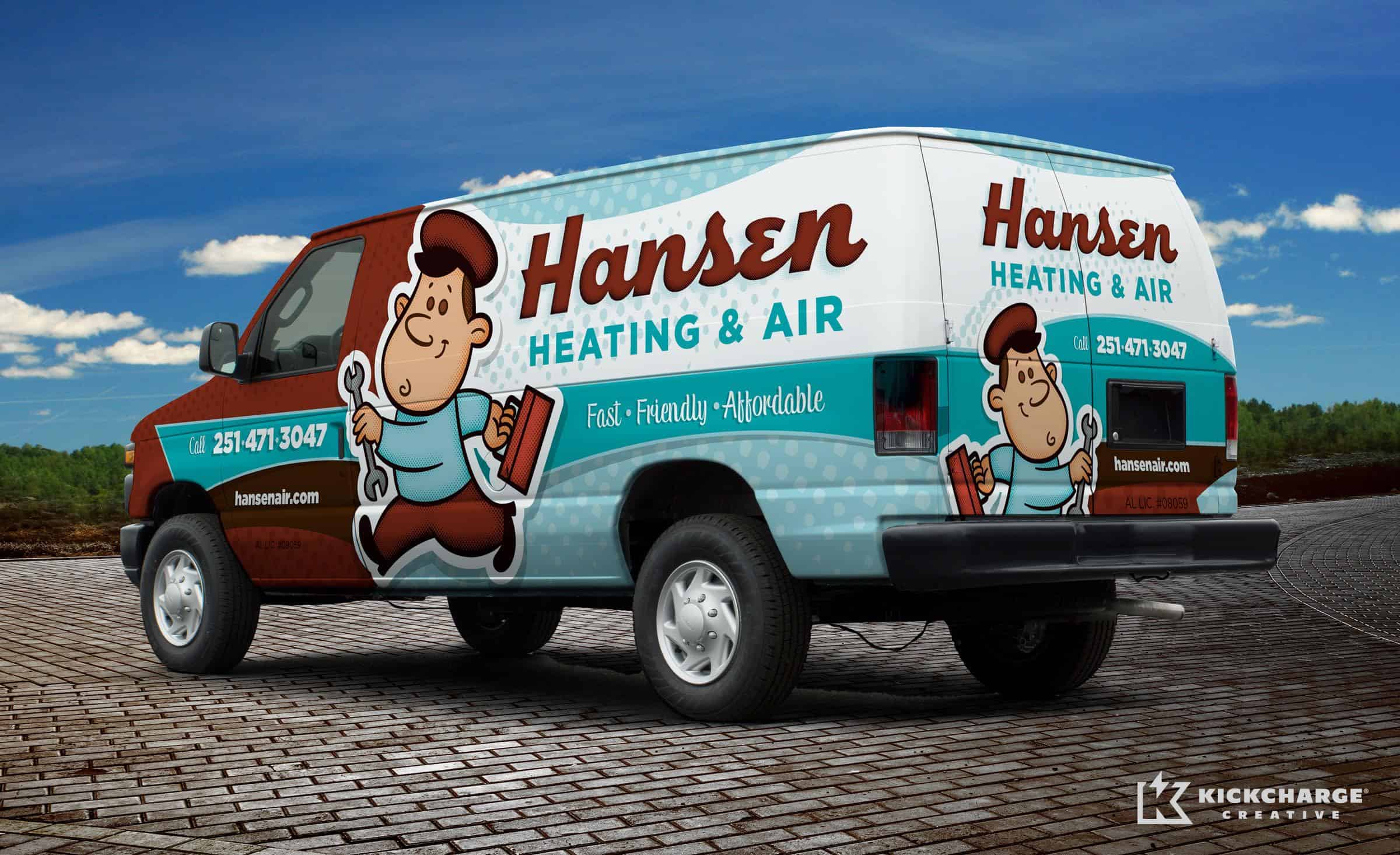 hvac truck wrap for Hansen Heating & Air