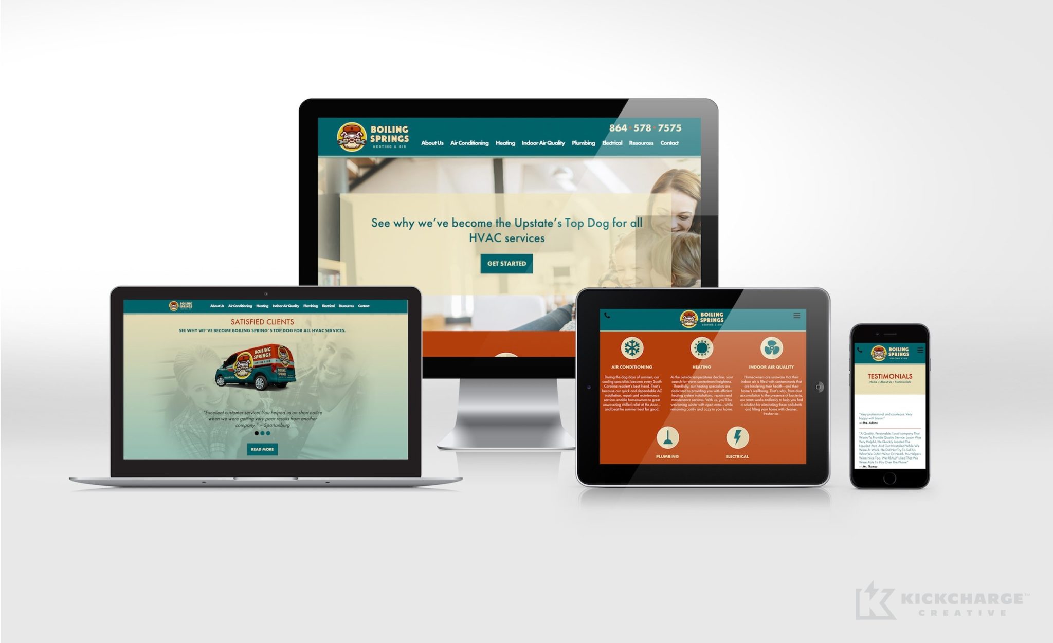 HVAC website design for this mechanical contractor in Boiling Springs, SC.