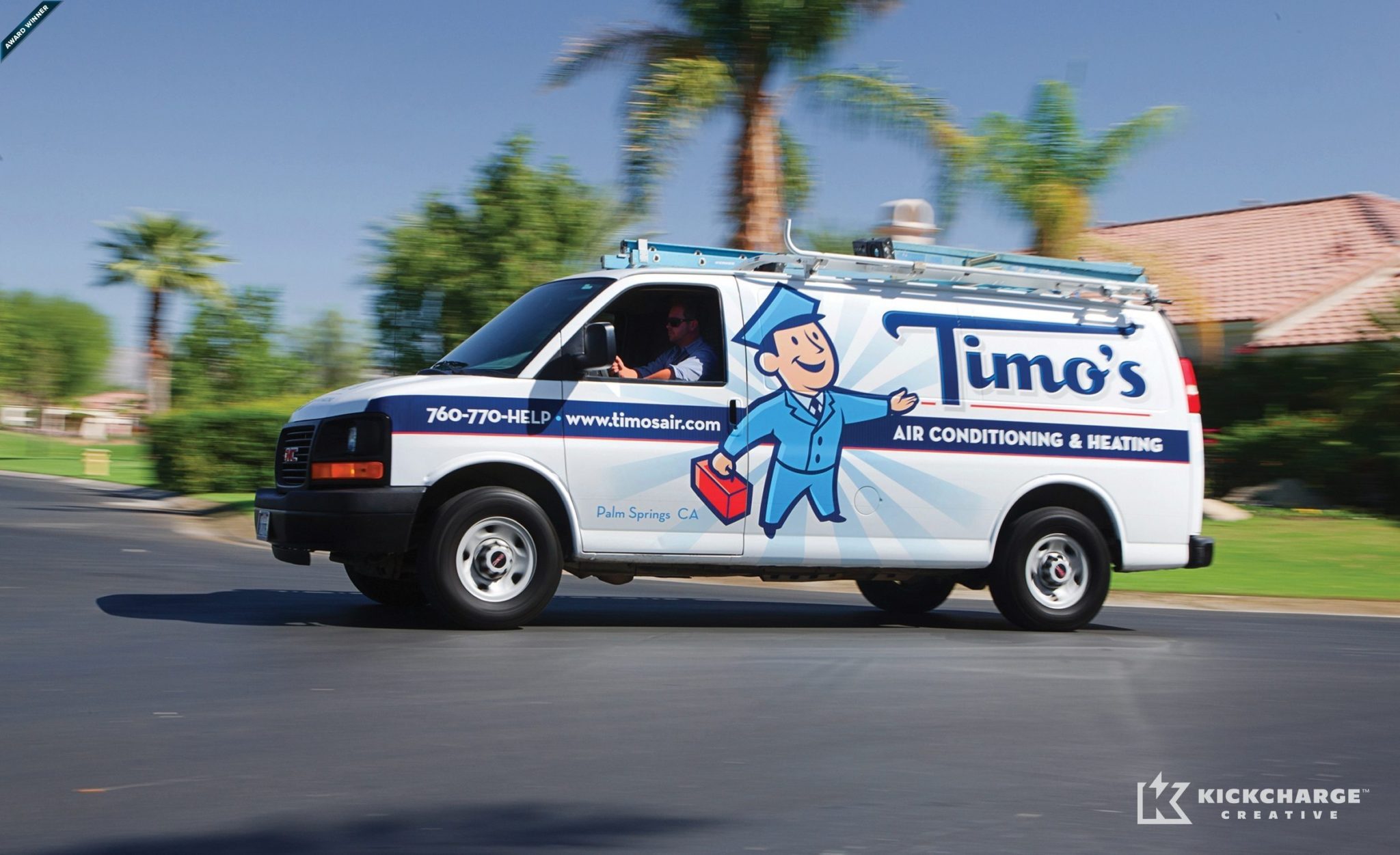 Vehicle wrap design for Timo's Air Conditioning & Heating.
