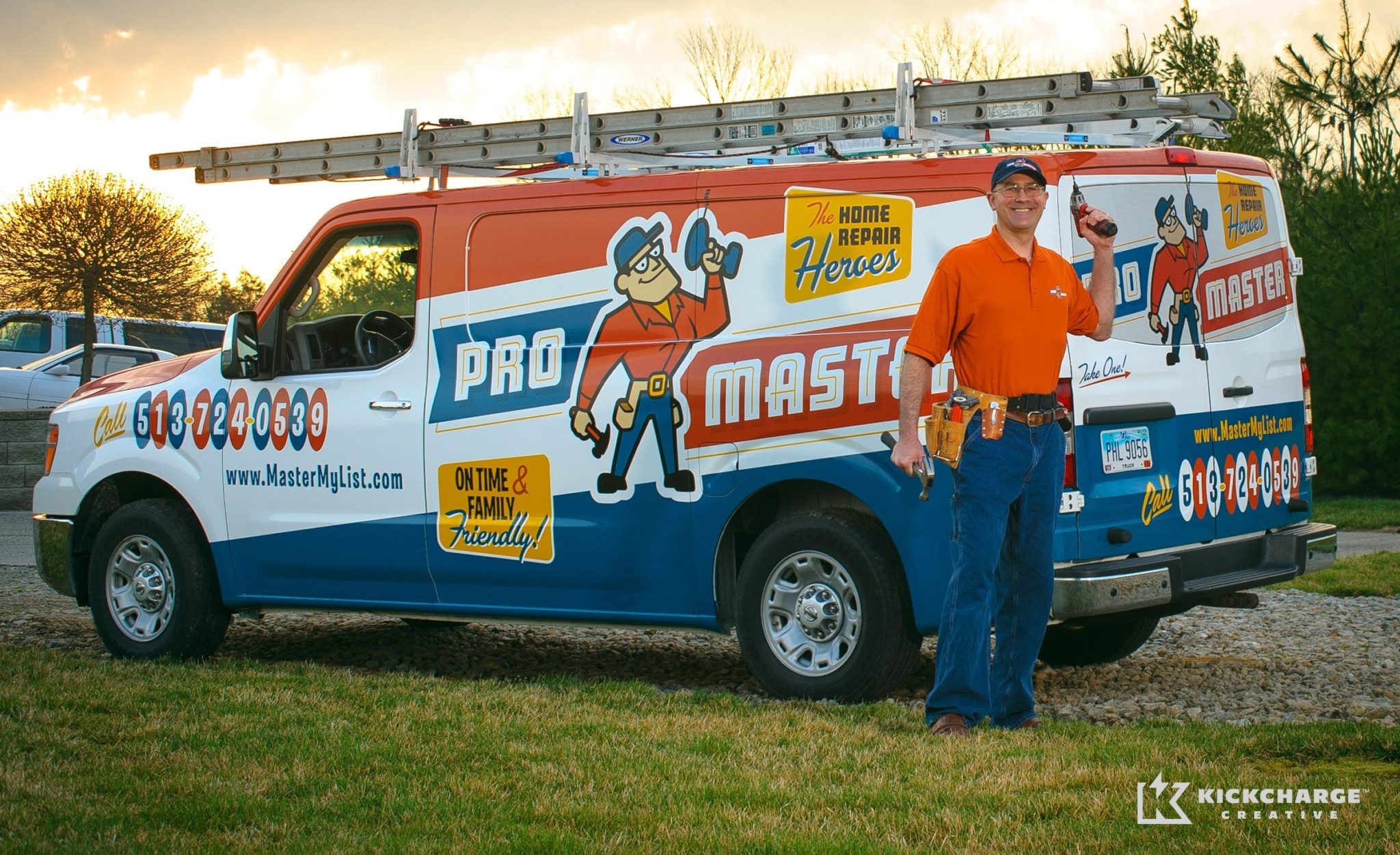 One of our best truck examples which illustrate the important of branding holistically - from the uniforms all the way through the truck wrap design. This is an amazing handyman company in Ohio.