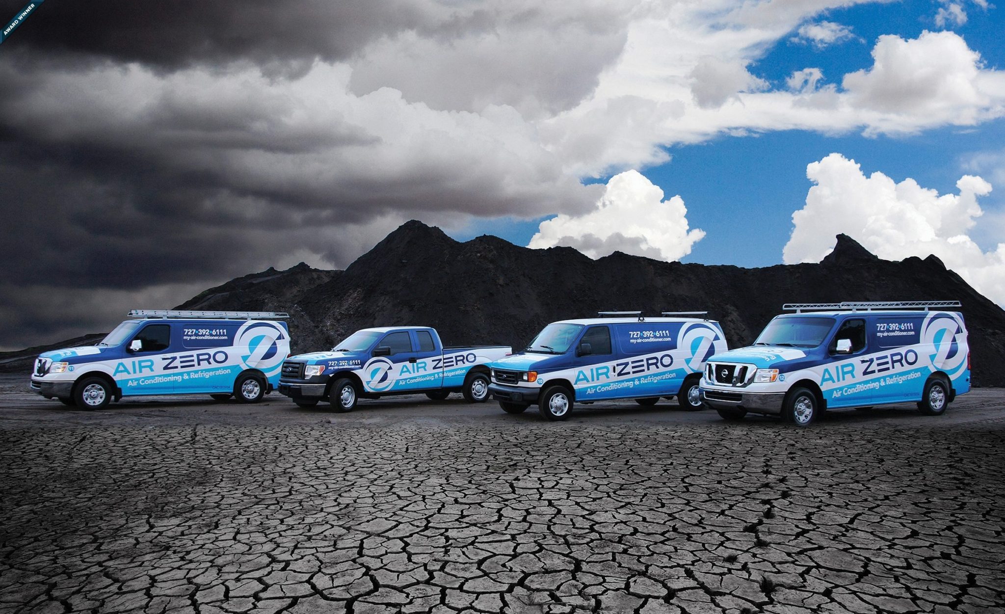 Award-winning vehicle advertising and fleet design - HVACR Magazine Tops in Trucks Winner