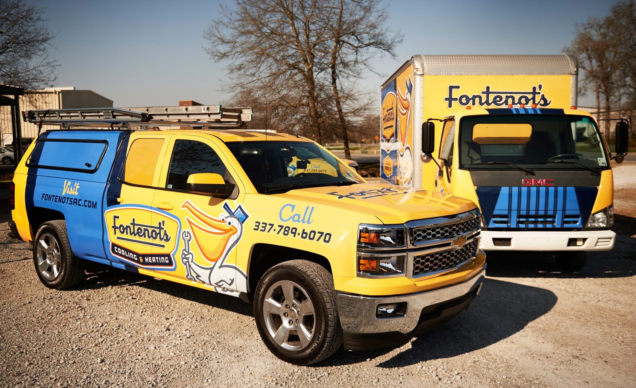Fontenot's retro-style vehicle wrap instantly conveys the message that the business runs decades deep—and that it is a company that consumers can trust.