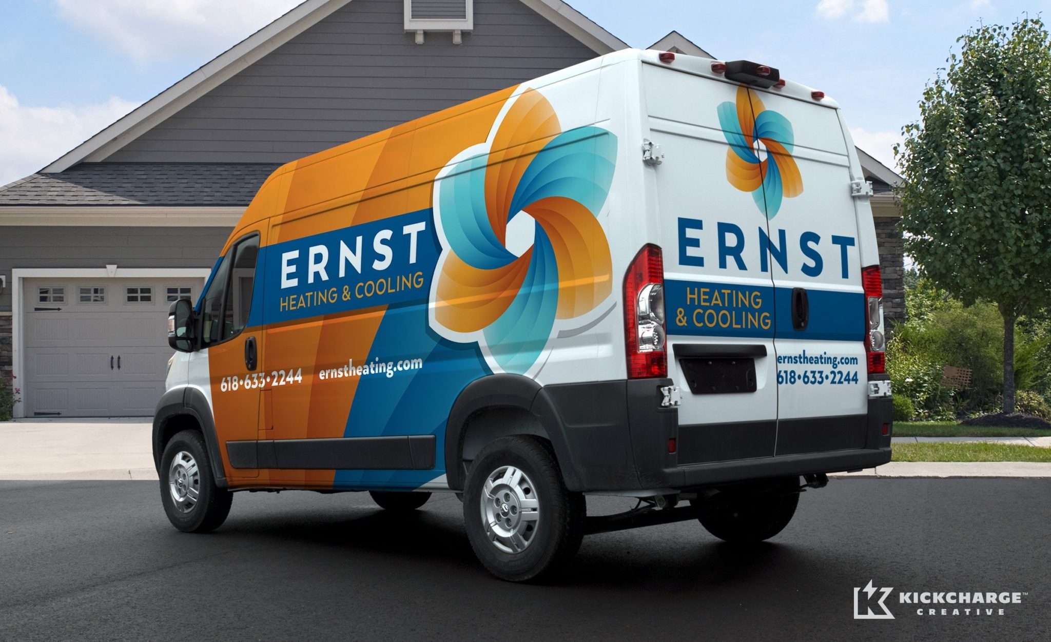 Fleet branding, and HVAC logo design for this Illinois-based heating and air conditioning company.