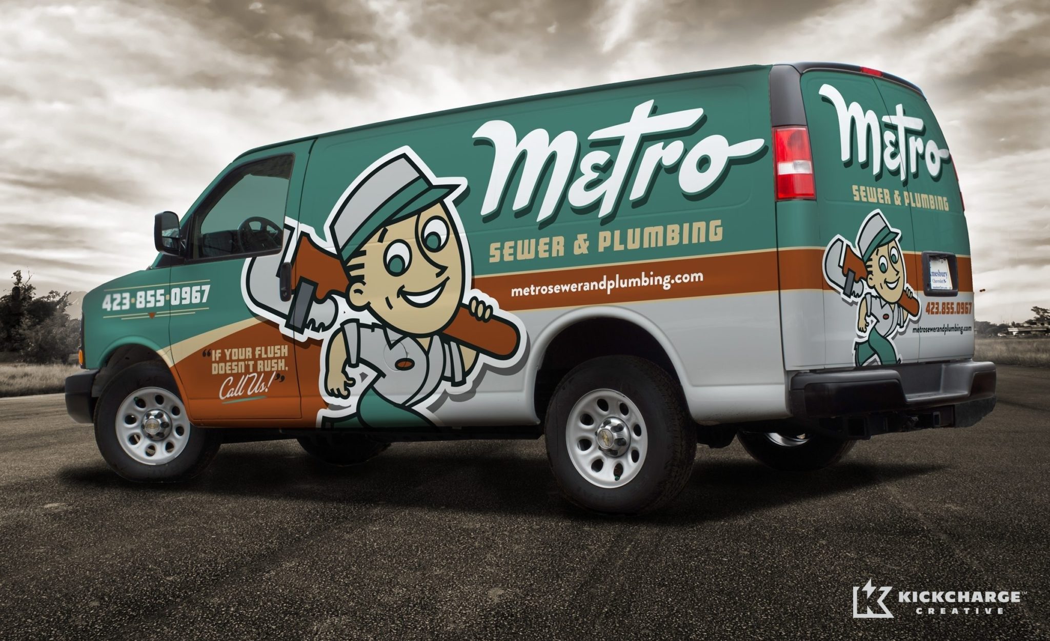 This visually captivating truck wrap for this plumbing contractor really speaks to a positive brand promise, while encouraging name recognition. The best truck wraps stand out, instead of blending with the rest of the visual clutter typical of this industry.
