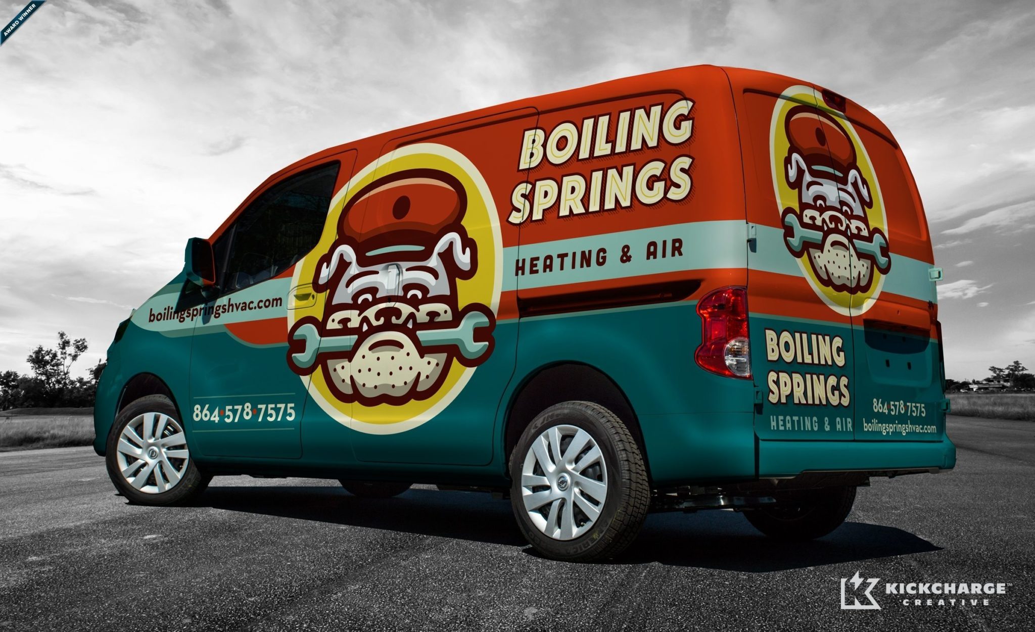 HVAC Logo design and branding for this mechanical contractor in Boiling Springs, SC integrated on their truck wrap.
