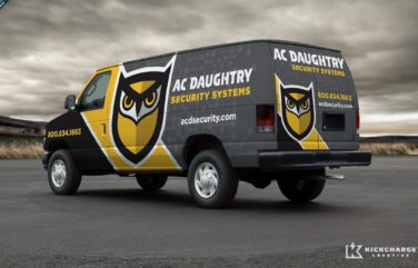 Award-winning vehicle wrap design for A.C. Daughtry Security Systems, a security company providing integrated home and business security solutions throughout New Jersey. Winner of Art Directors Club of NJ Award for Corporate & Promotional Design - Miscellaneous, Silver, 2014.