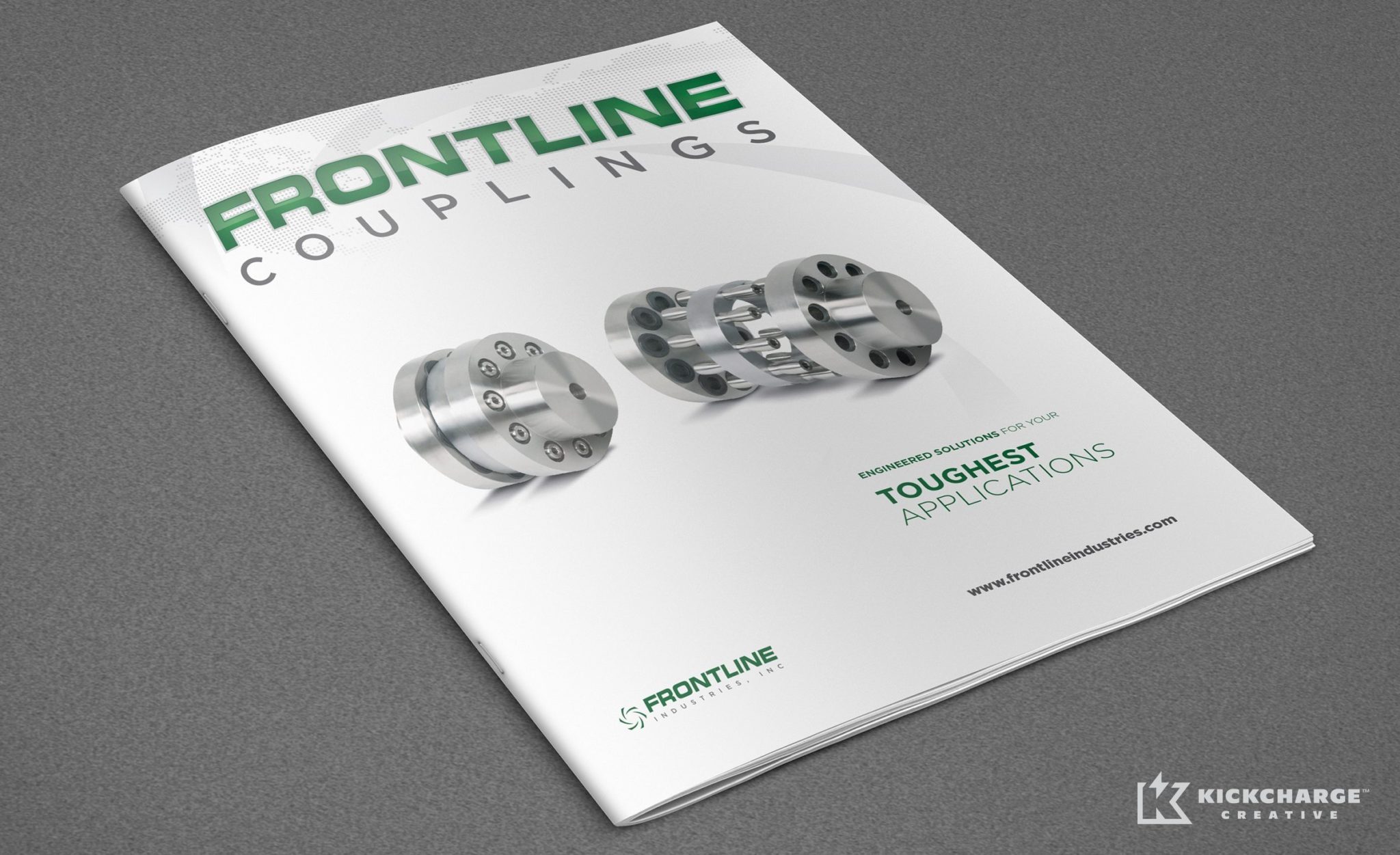 Brochure design for Frontline Industries, Inc., a professional service company in Irvington, New Jersey.