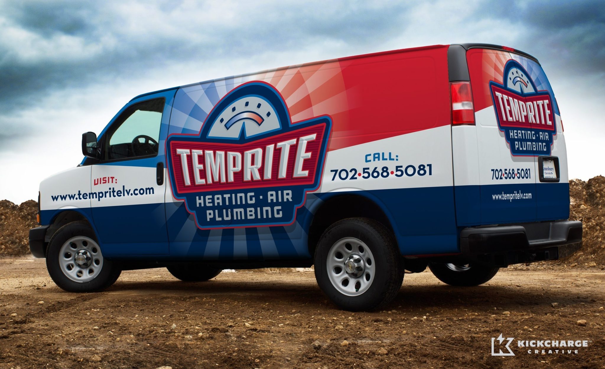 A vehicle wrap design for a heating and air conditioning contractor in Las Vegas.