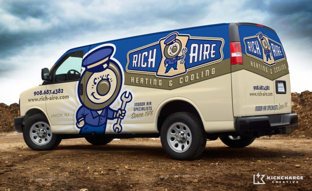 Logo design, and fleet branding for this Union, NJ HVAC company.