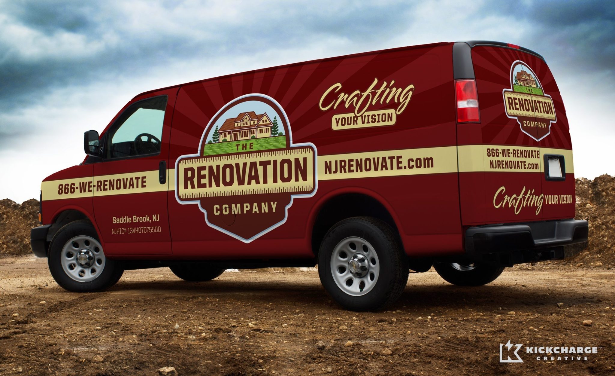 Vehicle wrap design for a home remodeling company in Saddle Brook, NJ.