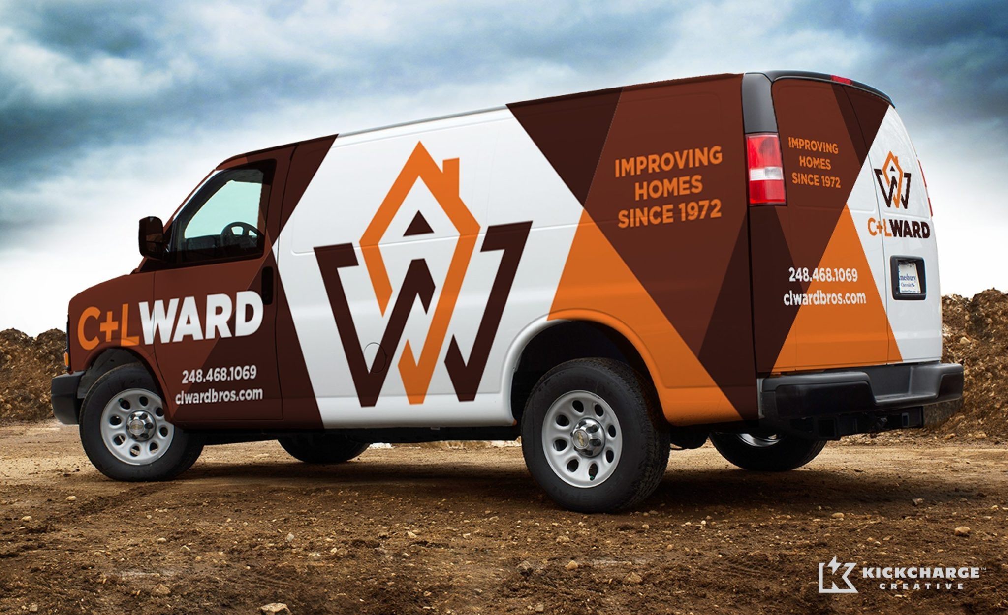 Proposed fleet branding for a home remodeling company.