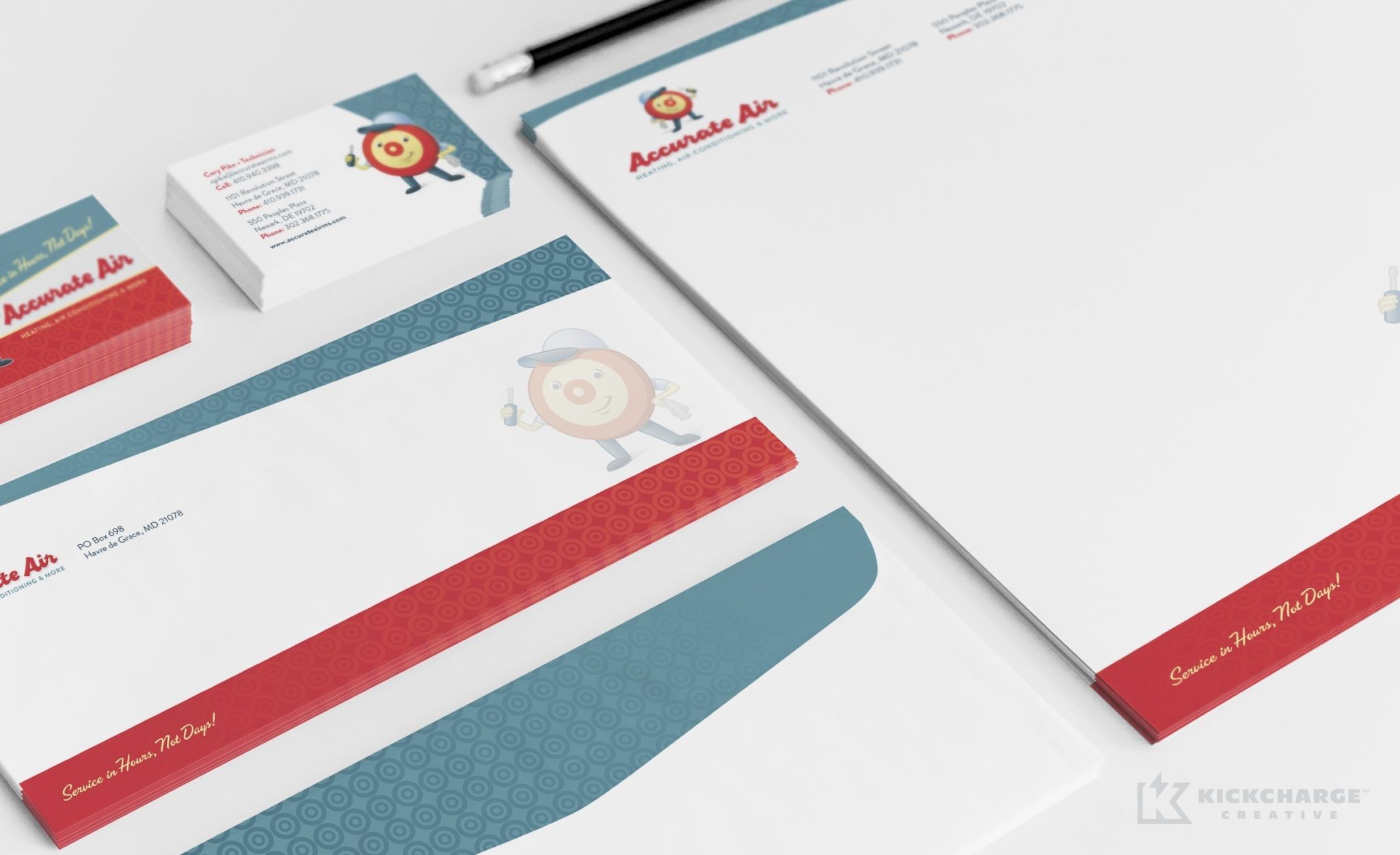 Stationery design for an HVAC company in Maryland.