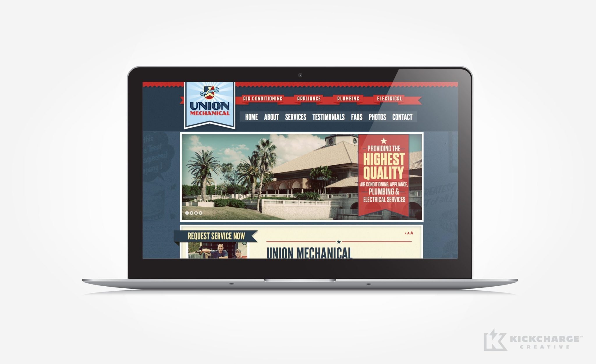 Website design for Union Mechanical.
