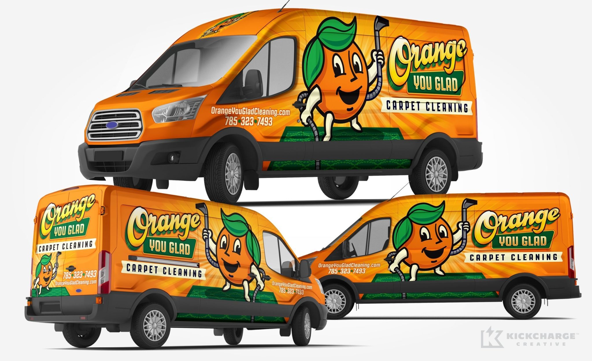 Something sweet is hitting the streets! This truck wrap for Orange You Glad Carpet Cleaning is sure to turn heads as it travels through Kansas.