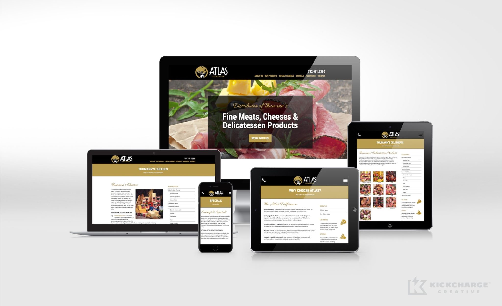 Website design and development for Atlas Distribution.