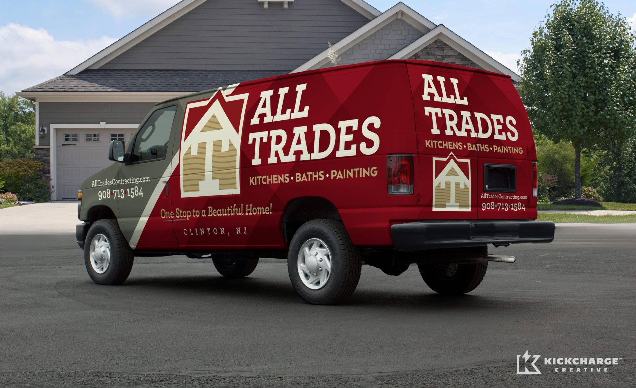 Vehicle wrap design we created for this Clinton, NJ based kitchen, bath and painting contractor.