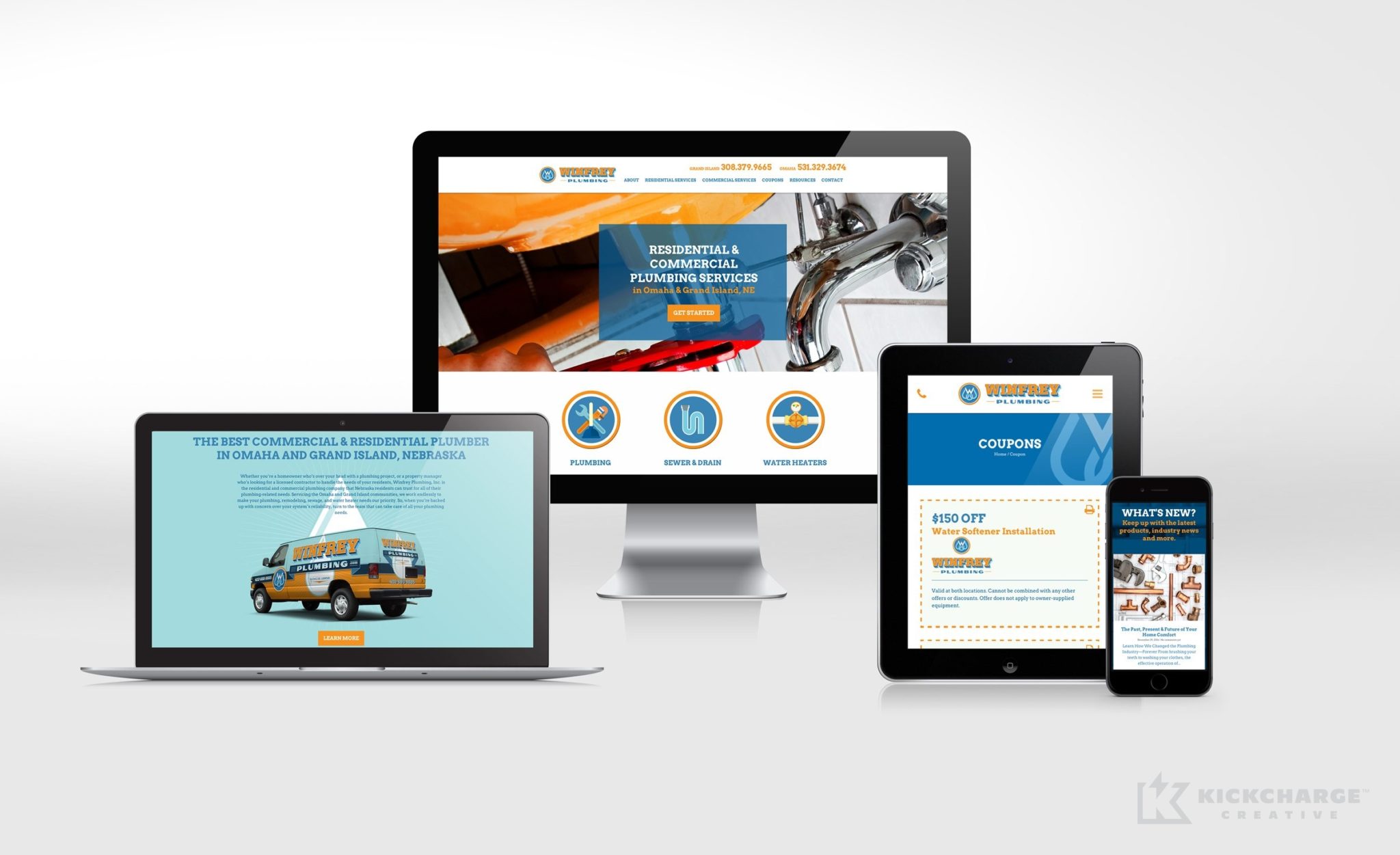 Website design for Winfrey Plumbing.