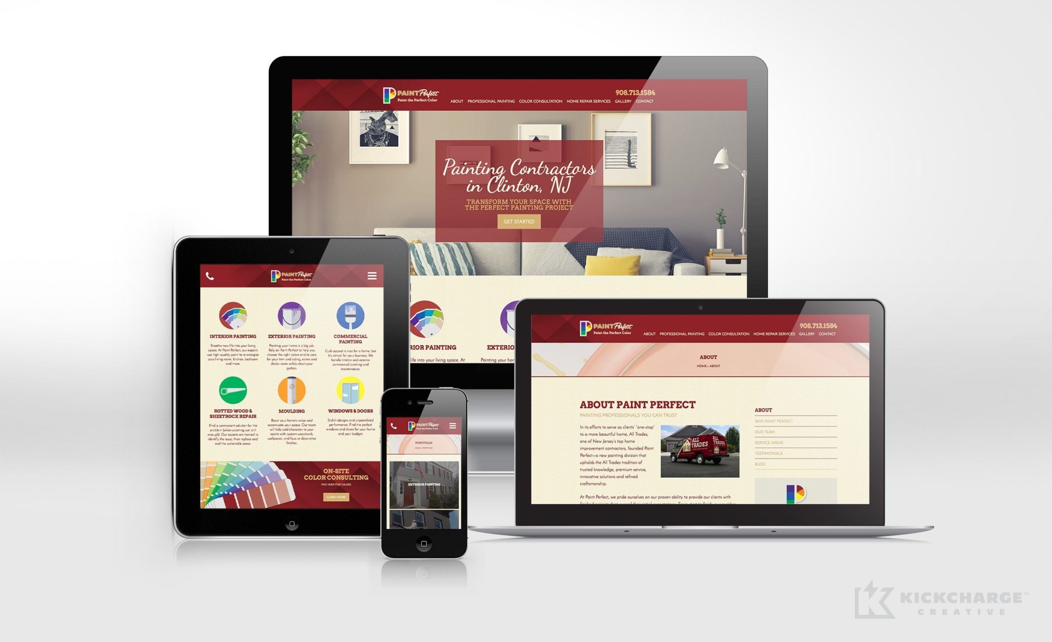 Website design for Paint Perfect.