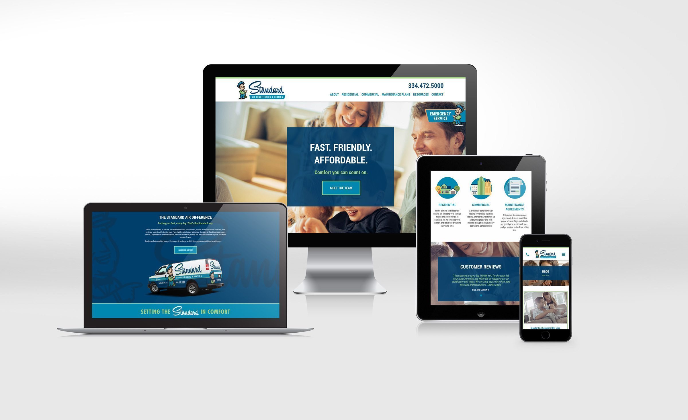 Website design for Standard Air Conditioning & Heating.