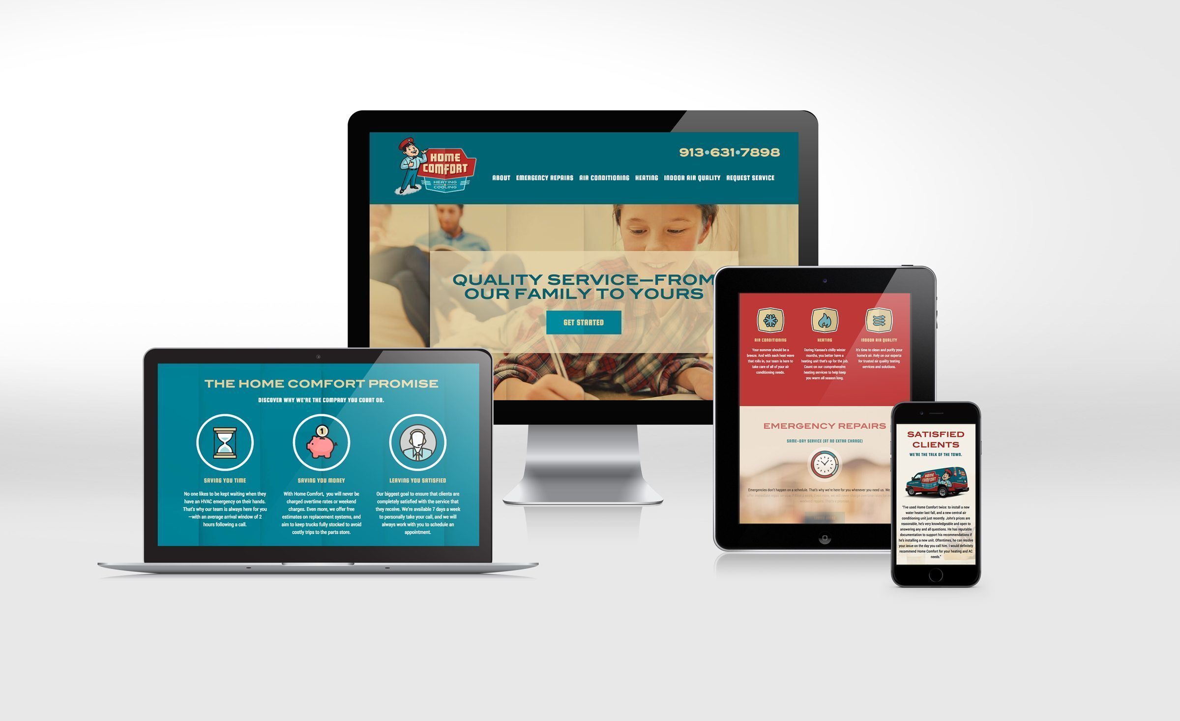 Website design for this heating and cooling company located in Lenexa, KS.