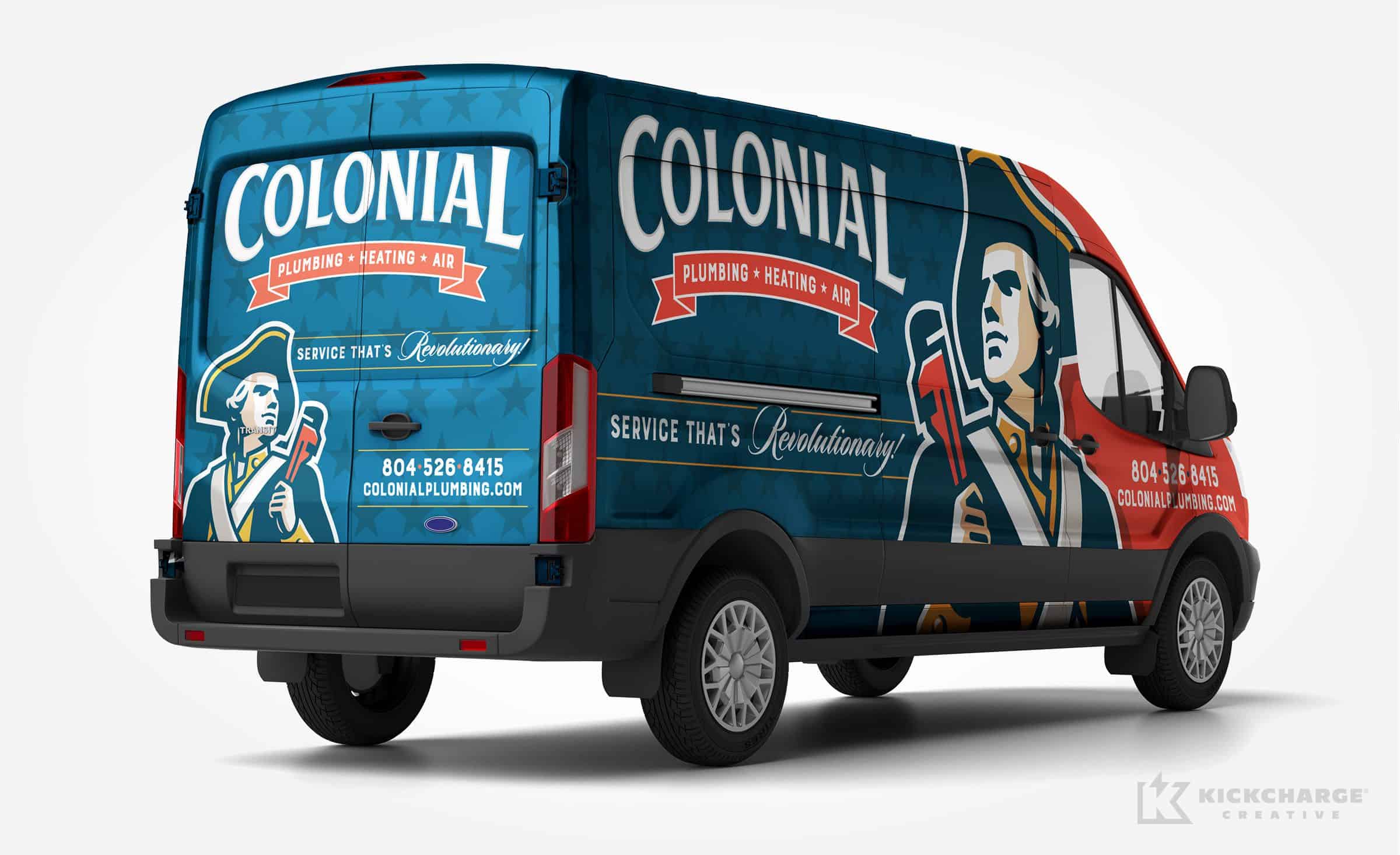 plumbing and hvac truck wrap for Colonial