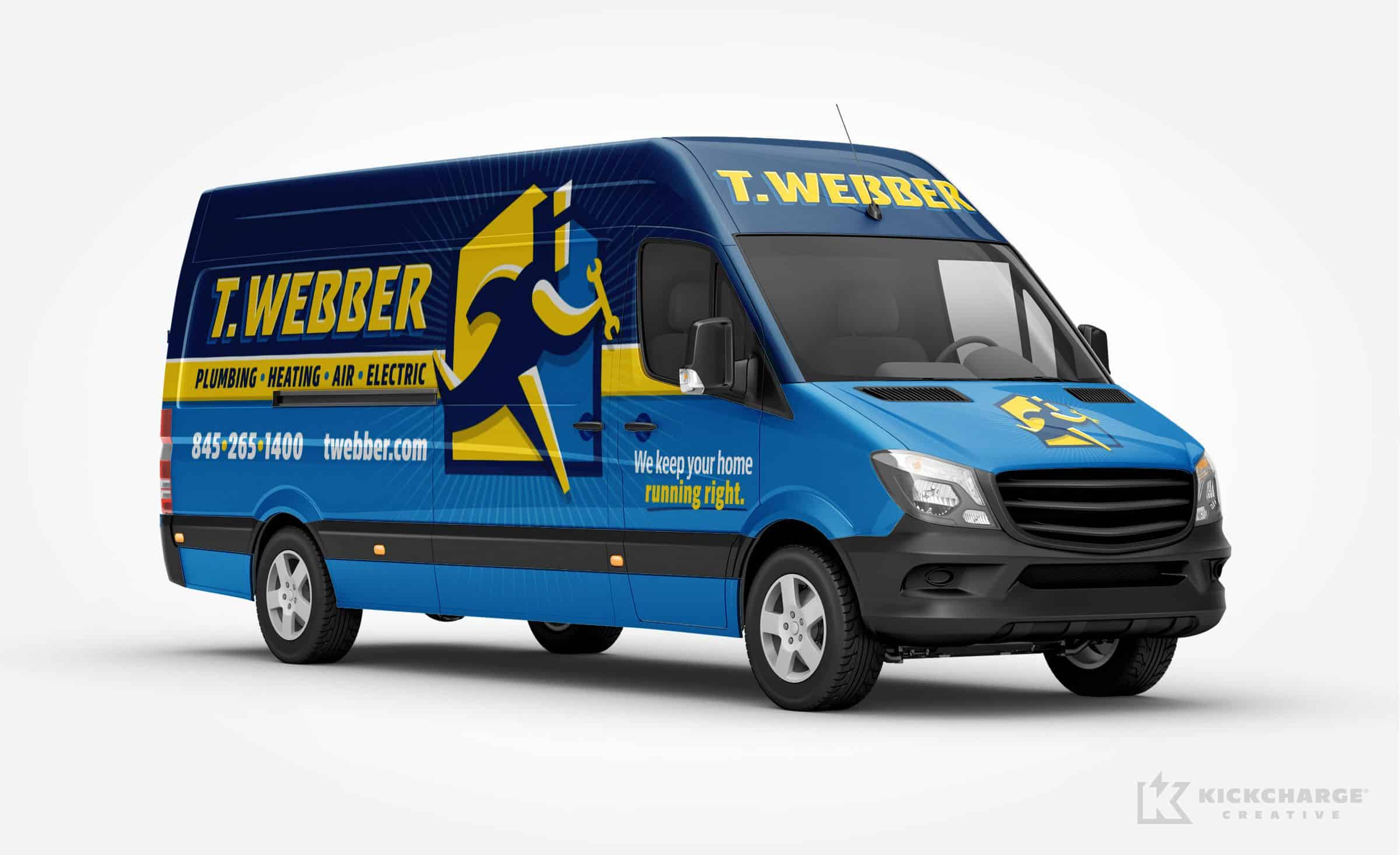 plumbing and hvac truck wrap design for T.Webber