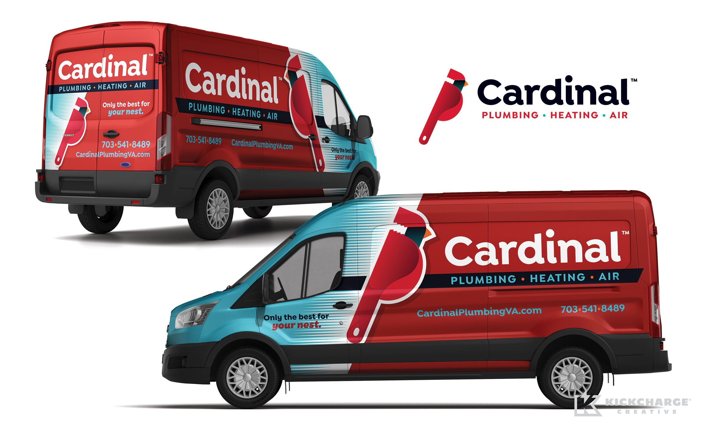 plumbing and hvac truck wrap for Cardinal Plumbing, Heating & Air