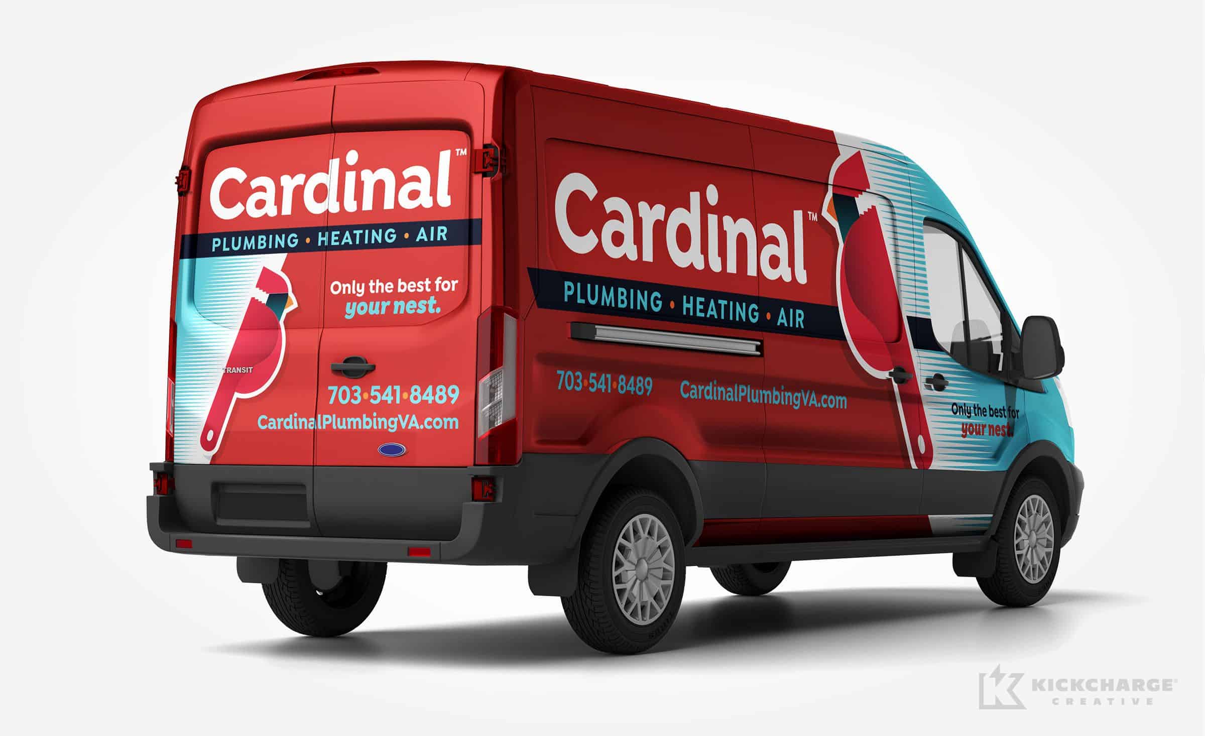 plumbing and hvac truck wrap for Cardinal