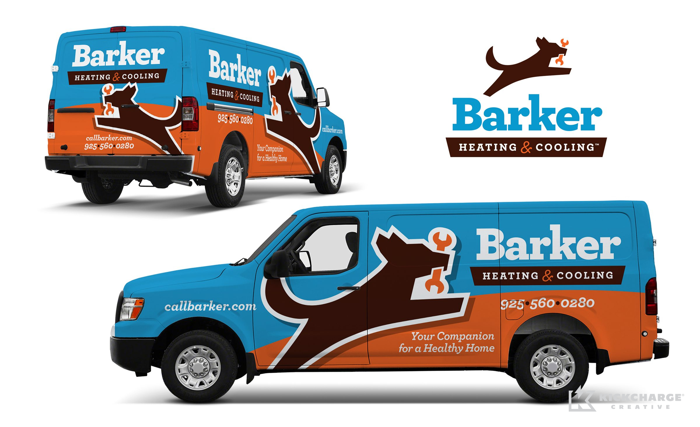 hvac truck wrap for Barker Heating & Cooling
