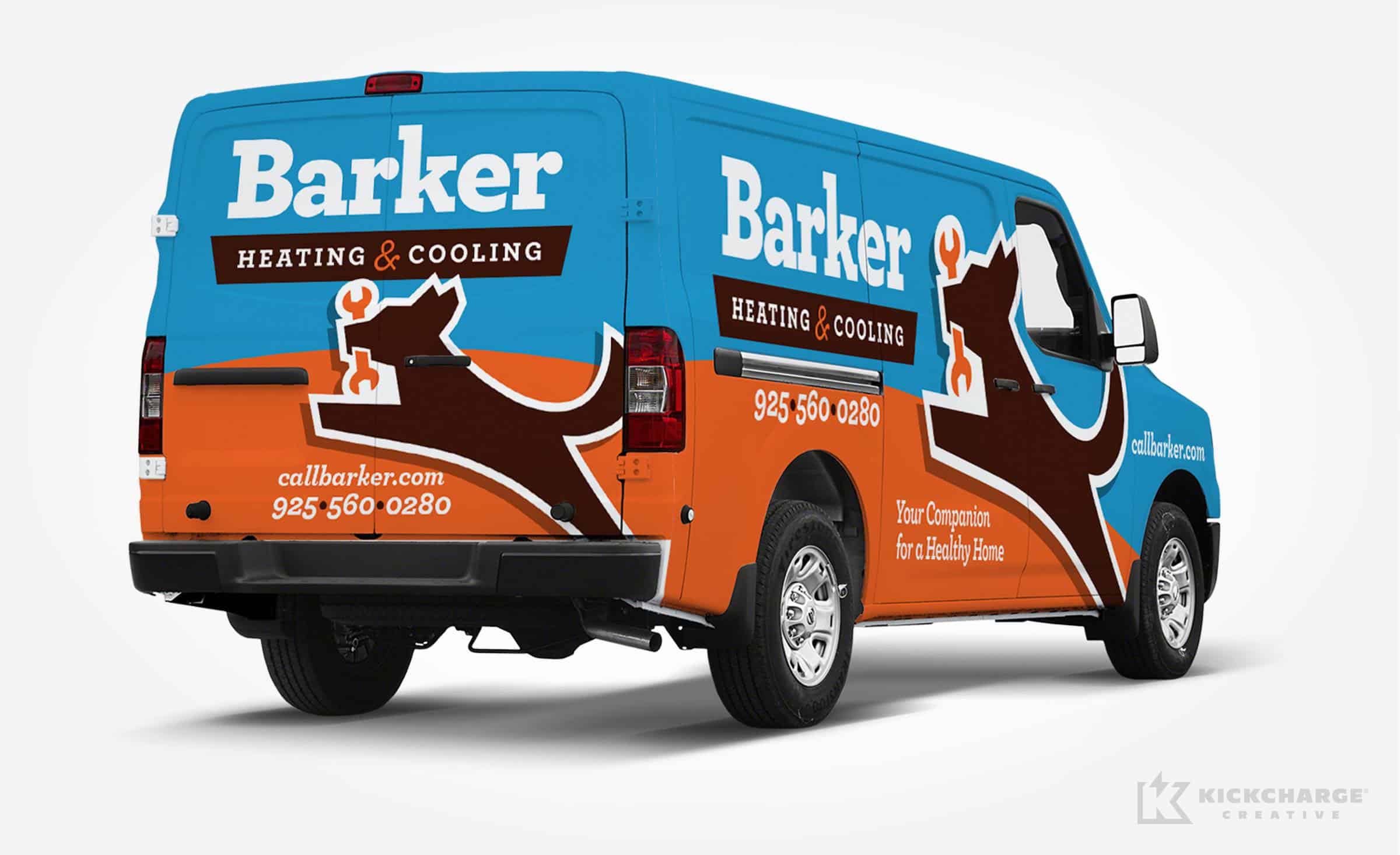 hvac truck wrap for Barker Heating & Cooling