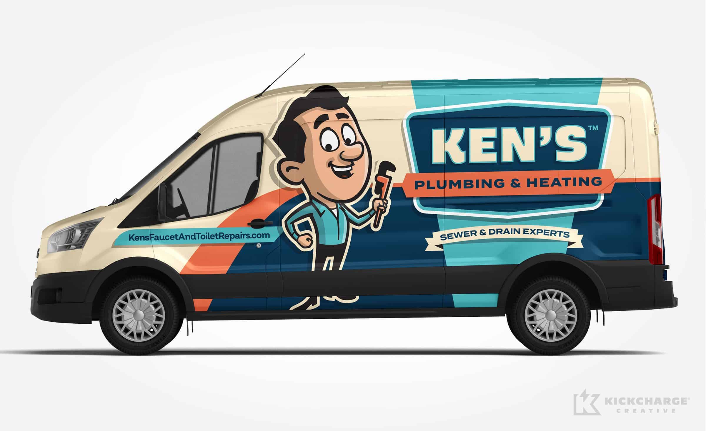 plumbing and hvac truck wrap for Ken's Plumbing & Heating